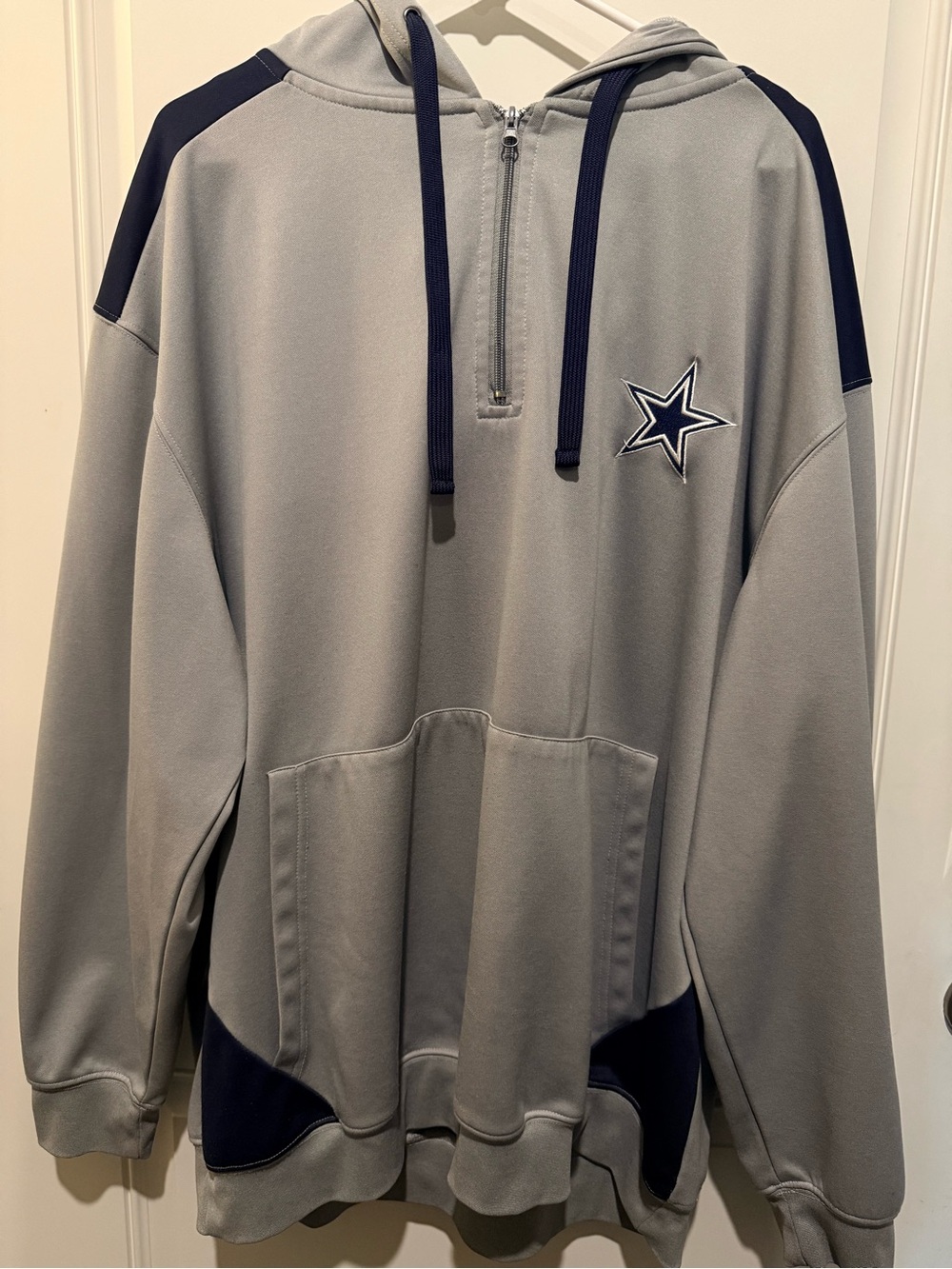 NFL DALLAS COWBOYS Gray & Navy Pullover Hoodie Sweater